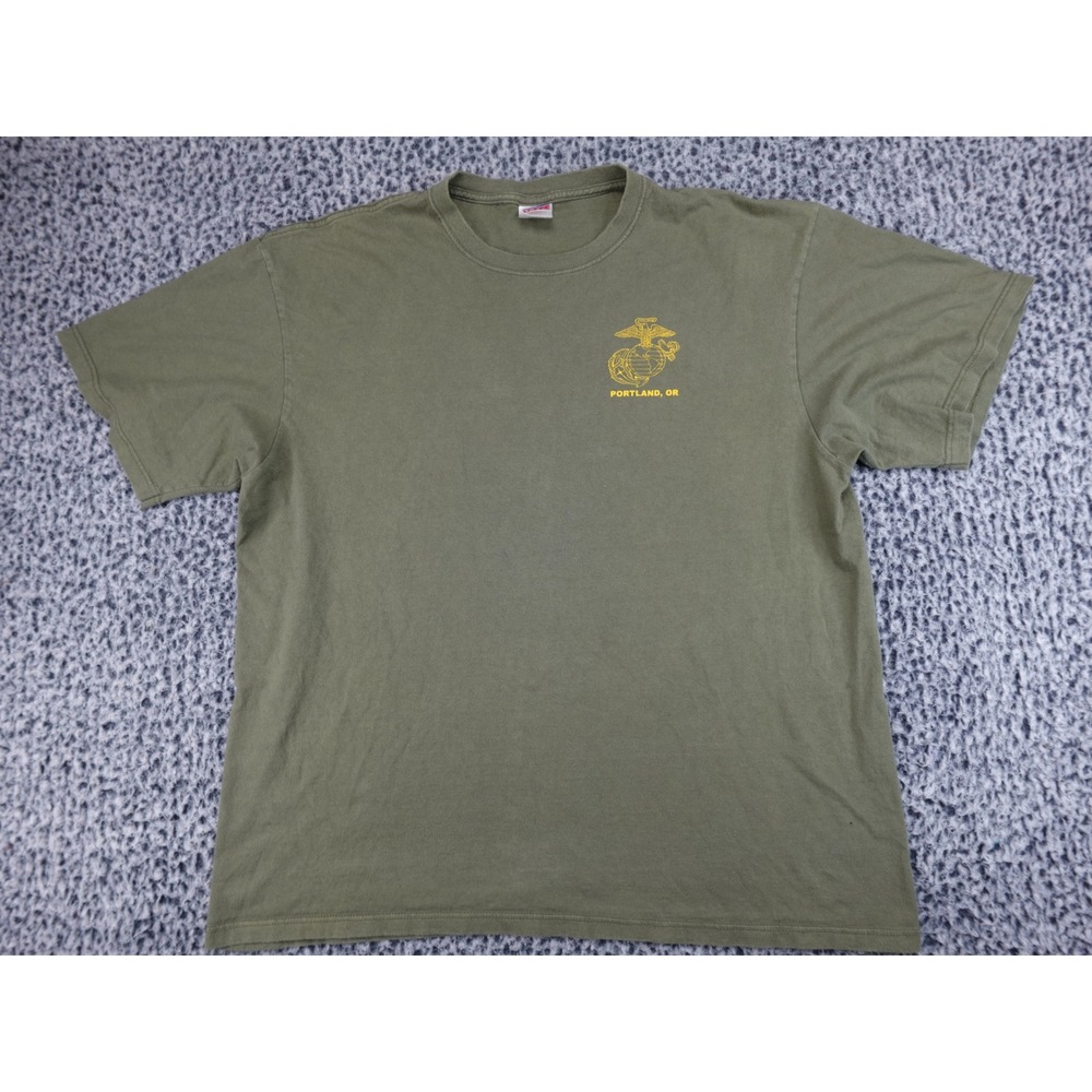 Soffe USMC Portland Oregon T-Shirt Mens XL Green Good‎ US Marine Corps Graphic